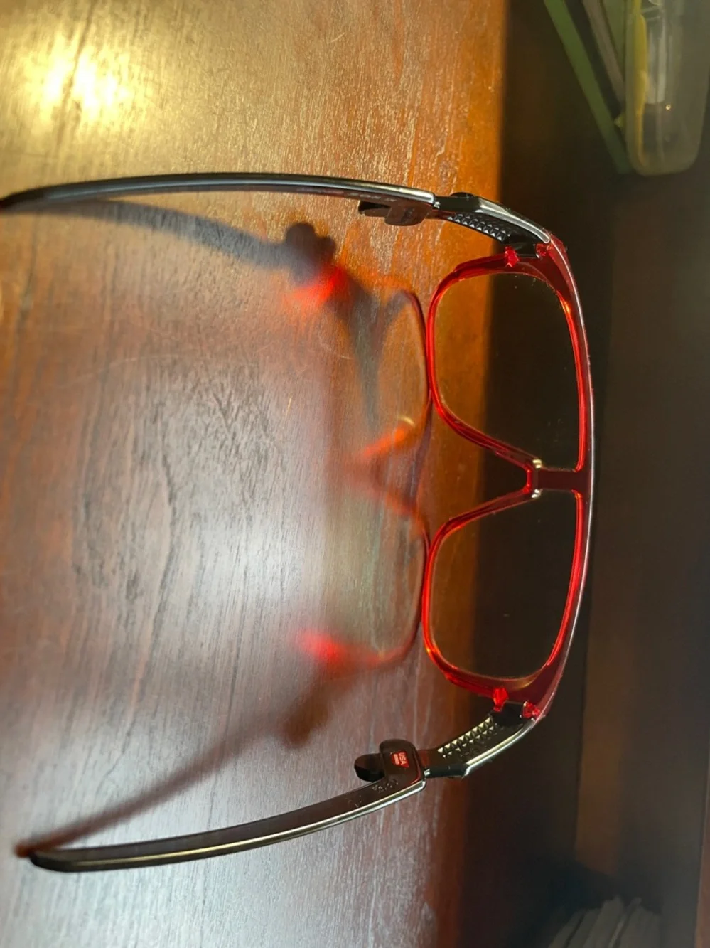 Yellow lens, Red frame Oakley gaming glasses
